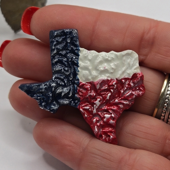 "5/$25" Handmade Red White And Blue State Of Texas Flag Mini Fridge Magnet - Picture 4 of 4
